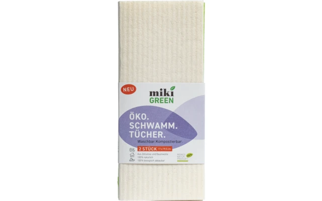 MikiGREEN Öko.Schwamm.Tücher 2er-Pack 4 MikiGREEN Öko.Schwamm.Tücher 2er-Pack – Bild 2